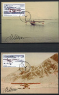 Martin Mörck. Greenland 2011. History Of Civil Aviation. Michel 5487 - 588.  2 Maxi Cards. Signed. - Autres & Non Classés