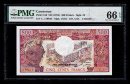 Camerún Cameroun 500 Francs 1974 Pick 15b Sign 5 PMG 66 EPQ Sc Unc - Cameroon