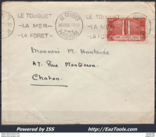 FRANCE N° 316 SEUL SUR LETTRE POUR CHATON DU TOUQUET PARIS PLAGE DU 26/08/1936 - Lettres & Documents