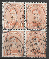OBP 135 In Blok Van 4, Met Cirkelstempel Marcinelle 1 - 1915-1920 Albert I