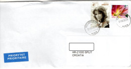 Poland, Letter, Priority, 2023 A. Jantar, 2016 Flora, Flower, Lilium - Briefe U. Dokumente