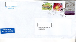 Poland, Letter, Priority, 2008, Z. Herbert, 2016 Flora, Flower, Lilium - Lettres & Documents
