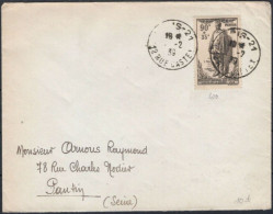 FRANCE N° 420 SEUL SUR LETTRE CAD DU 01/02/1939 PREMIER JOUR D'EMISSION - Lettres & Documents
