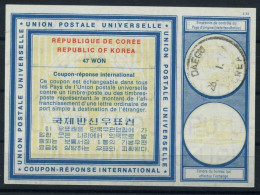 COREE KOREA  Vi19  47 WON  International Reply Coupon Reponse Antwortschein IRC IAS CRI  O DEAGU KOREA 26.01.72 - Corée Du Sud