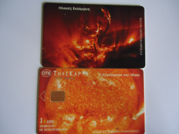 GREECE  USED  CARDS  PLANET  SPACE - Space