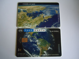GREECE  USED  CARDS  PLANET  SPACE - Space