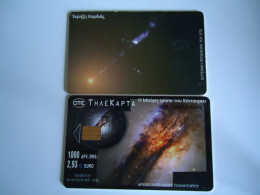 GREECE  USED  CARDS  PLANET  SPACE - Space