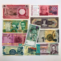 X10 Pcs Lot Mix, Brazil, Azerbaijan, Nigeria And Other Countries (All UNC) #463# - Collections & Lots