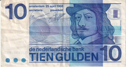 BILLETE DE HOLANDA DE 10 GULDEN DEL AÑO 1968  (BANKNOTE)  FRANS HALS - 10 Gulden