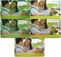 Jordan - Maakcard - ''Talk To The Wold'' 5 Different Variants, Remote Mem. 2JD, All Used - Jordan