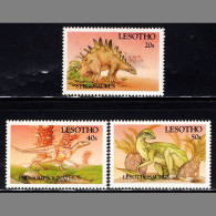 Delcampe - BF0023 Lesotho 1994 Various Dinosaurs 3V MNH - Lesotho (1966-...)