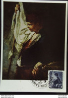 Delcampe - DDR: MAXIMUMKARTE "Fahnenträger" Aus Gemälde II Dresdner Gemäldegalerie 26.6.57 Mit FDC-Stpl. BERLIN W8  Knr: 591 MK - Maximumkarten (MC)