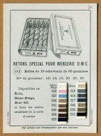 DMC  : " CARTE DE COULEURS - RETORS SPECIAL POUR MERCERIE D.M.C. " - Cross Stitch