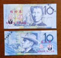 China BOC Bank (bank Of China) Training/test Banknote,AUSTRALIA C Series 10 Dollars Note Specimen Overprint - Fictifs & Specimens