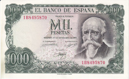 BILLETE DE ESPAÑA DE 1000 PTAS DEL AÑO 1971 JOSE ECHEGARAY SERIE 1B EN CALIDAD EBC (XF) (BANKNOTE) - 1000 Pesetas