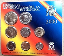 Spain Set 8 Coins 2000 1 5 10 25 50 100 200 500 Pesetas In BU Folder - Ongebruikte Sets & Proefsets