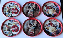 6 Sous-bocks COCA-COLA En Plastique Rouge Années 80 - Autres & Non Classés