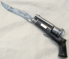 Très Rare Couteau Revolver - Couteau Pliant Fabricant SB Calibre 5mm Broche - XIX Ième Cab24cop002 - Armas De Colección