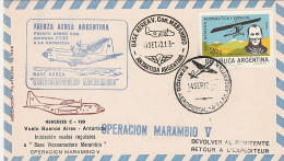 1972 Argentina Antarctica Polar Airletter Operacion Marambio V Flight - Autres & Non Classés