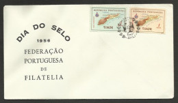 Timor Oriental Portugal Cachet Commémoratif Journée Du Timbre 1956 Eglise East Timor Event Postmark Stamp Day Church - Timor Oriental