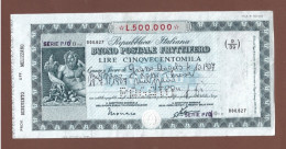 BUONO POSTALE FRUTTIFERO - LIRE CINQUECENTOMILA - A - C