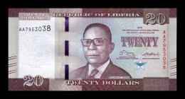Liberia 20 Dollars William Vacanarat 2016 Pick 33a Sc Unc - Liberia