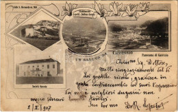 T3 1907 Garessio, Colle S. Bernardo M. 960, Societa Operaia, Stabilimento Lepetit-Dolfoux Ganser. Art Nouveau, Floral (E - Unclassified