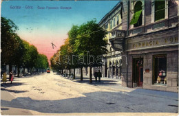 T2/T3 1915 Gorizia, Görz, Gorica; Corso Francesco Giuseppe, Farmacia Kür. / Street, Pharmacy (Rb) - Unclassified