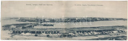 * T2/T3 1908 Irkutsk, Irkoutsk; Le Ponton Angara / Bridge, Quay, Industrial Railway, Train. - 2-tiled Folding Panoramaca - Unclassified