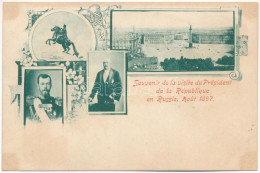 ** T1/T2 1897 (Vorläufer) Saint Petersburg, Petrograd, Leningrad; Souvenir De La Visite Du Président De La République En - Unclassified