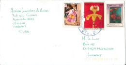 Cuba Cover Sent To Germany Topic Stamps 1 Of The Stamps Is Damaged - Covers & Documents