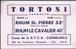 Buvard    Tortoni  Vermouth    -  Rhum  Saint  Pierrre  -  Casablanca Maroc - Liquor & Beer