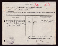 Delcampe - DDHH 166 - CONGO BELGE -  Document Comptable COST'VILLE 1950 - Cachet Territoire De Costermansville - Altri & Non Classificati