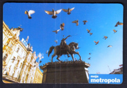 Croatia Zagreb My Metropolis / Ban Jelacic On Horse, Monument, Pigeons / Tourism / Magnet - Tourism