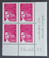 France 2002  N°3454  Bloc De 4 Cd  16/12/02 Papier Carton Réminiscence De Phospho Sur BdF ** TB - 2000-2009