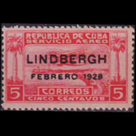 CUBA 1928 - Scott# C2 Lindbergh Opt. Set Of 1 MNH - Ungebraucht