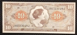 USA MPC 10 Dollars Military Payment Series 641 EF Banknote Note 1964 Using In Vietnam Viet Nam - Plate # 40 / 2 Photos - 1965-1968 - Series 641