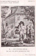 Estampe XVIIIe S. D'Augustin De Saint-Aubin - Carte N° 6: Le Coupe-Tête - Les Jeux Des Petits Polissons De Paris - Verzamelingen & Kavels