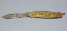 - ANCIEN COUTEAU PLIANT De POCHE LE SABOT FONTENILLE PLAQUETTES LAITON SPORT      E - Messer