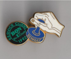 PIN'S THEME ARTHUS BERTRAND  RENAULT  SERVICE CLIENT  BON DU 1ER COUP VARAINTE  COULEUR  BLEUE - Arthus Bertrand