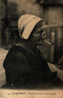 Delcampe - QUIMPERLE VIEILLE BRETONNE FUMANT LA PIPE - Quimperlé
