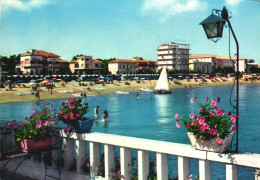 Delcampe - SENIGALLIA, BEACH , HOTELS, BOAT, UMBRELLA, TERRACE,  POSTCARD, ITALY - Ancona