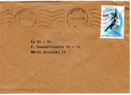 73558 - Finnland - 1977 - 0,90Fmk Eiskunstlauf-EM EF A Bf KOTKA -> Helsinki - Figure Skating