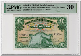 GIBRALTAR,1 POUND,1958,P.18a,VF,PMG 30 - Gibraltar