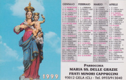 Delcampe - Calendarietto - Parrocchia Maria Ss.delle Grazie - Fratini Minori Cappuccini - Gela - Anno 1999 - Petit Format : 1991-00