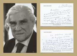 Jean Malaurie (1922-2024) - Carte Autographe Signée + Extrait Manuscrit + Photo - 2021 - Inventors & Scientists