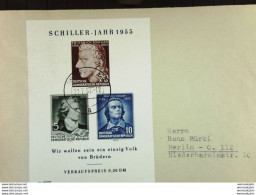 DDR: Fern-Brief Mit Fr.-Schiller-Block 1955 Vom 21.7.55, überfrankiert Aus Dreden  Knr: Bl.12 - 1950-1970