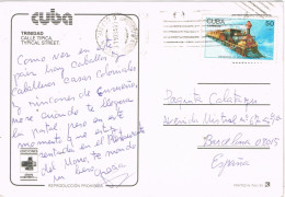 57288. Postal Aerea HABANA (Cuba) 1994. Vista De TRINIDAD, Cuba. Stamp Tren Ferrocarril - Covers & Documents