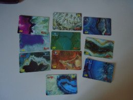 BRAZIL USED CARDS SET 10 ART PAINTING PLANET SPACE - Space