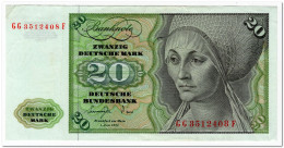 GERMANY,FEDERAL REPUBLIC,20 DEUTSCHE MARK,1977,P.32b,VF+ - 20 Deutsche Mark